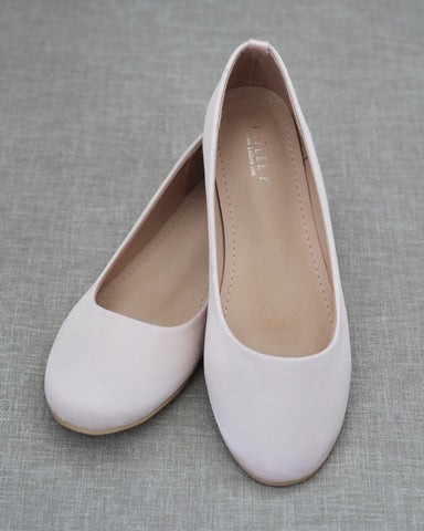 blush pink flat wedding shoes