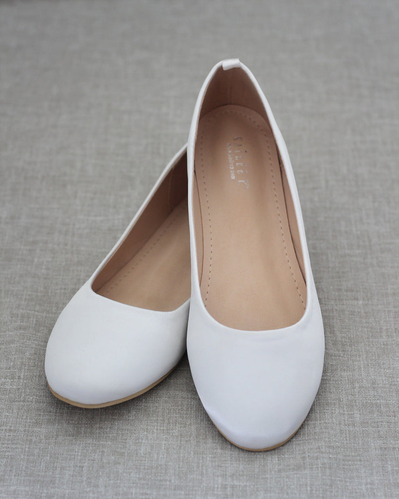 flat satin wedding shoes