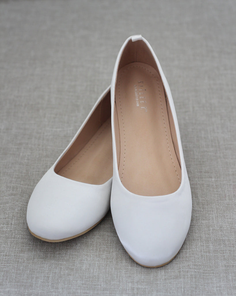 white satin bridesmaid shoes