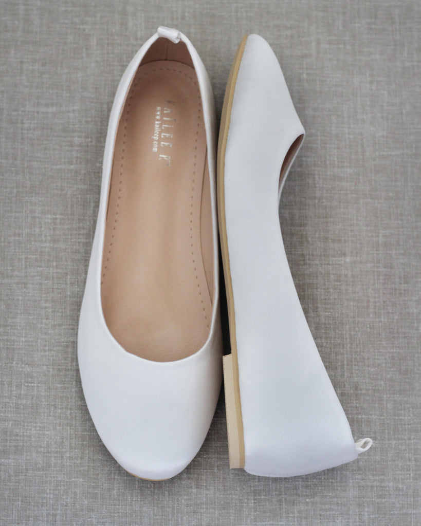 white flat dress shoes