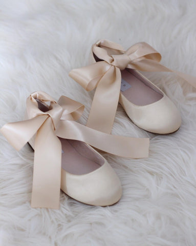 champagne flower girl shoes
