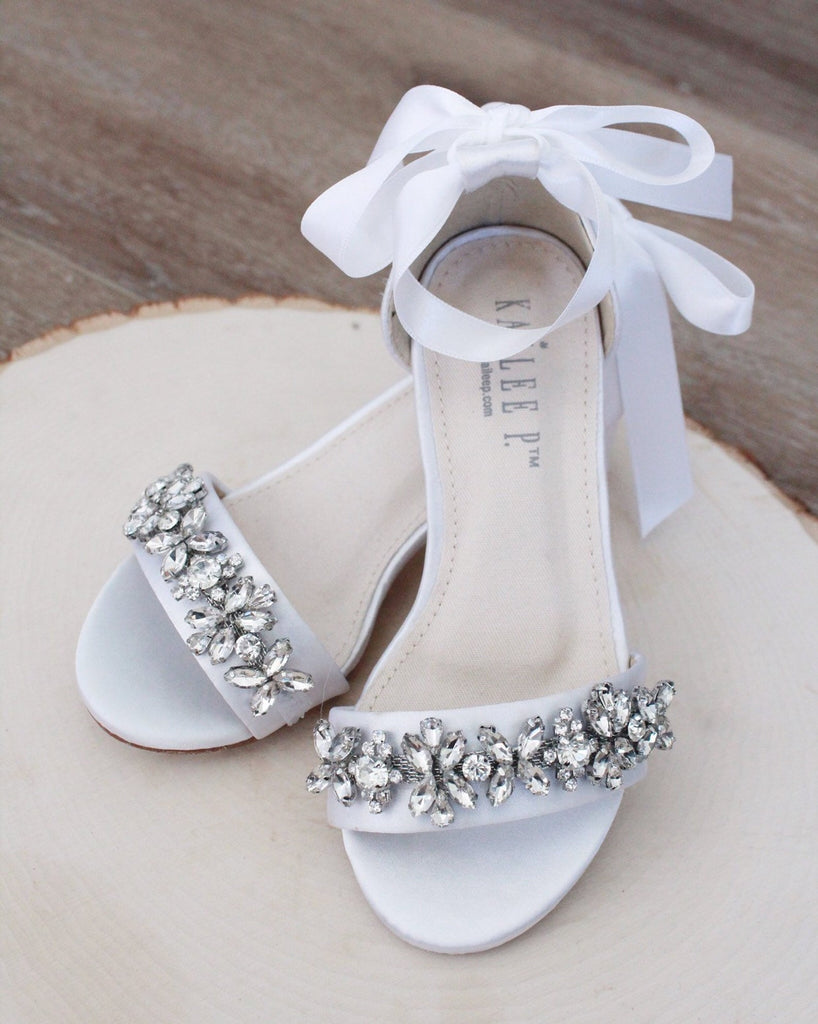 bling block heel sandals