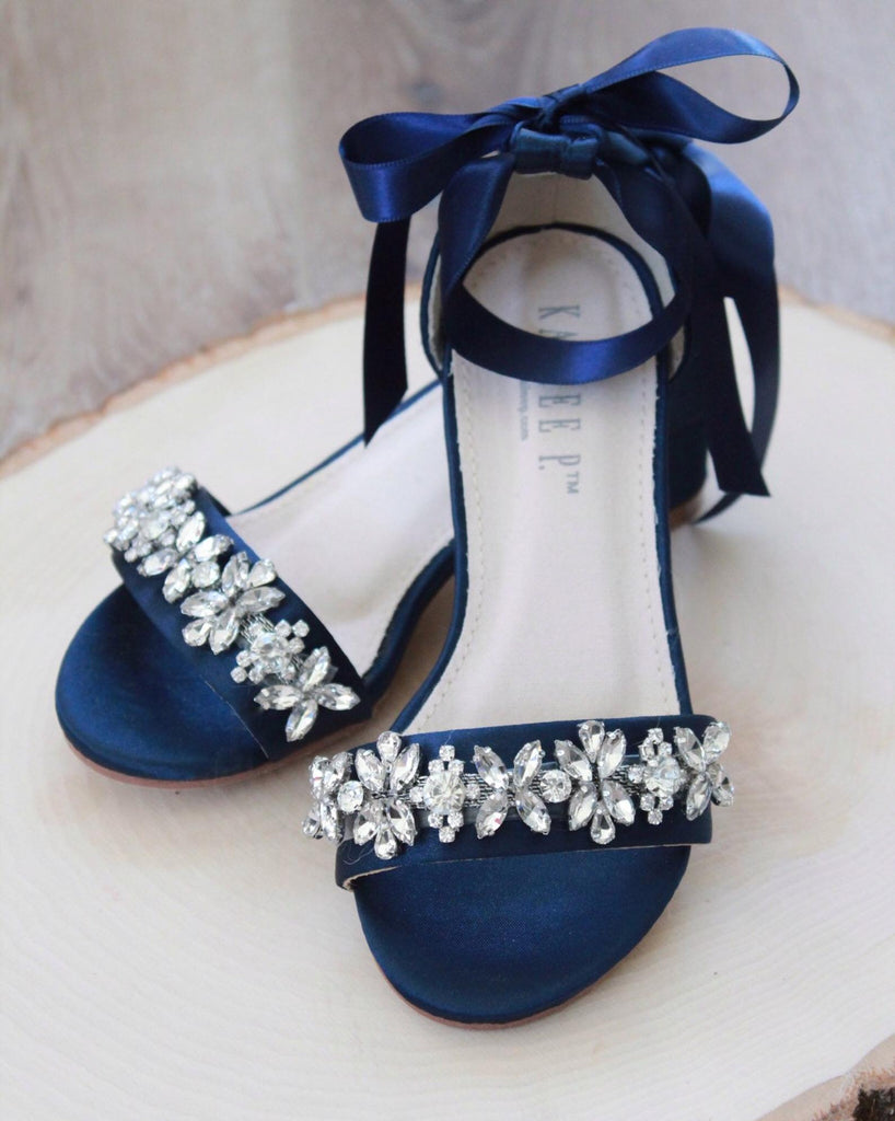 navy blue block heel shoes