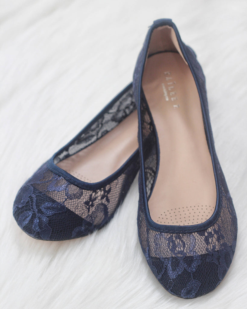 Women NAVY Lace wedding shoes and 