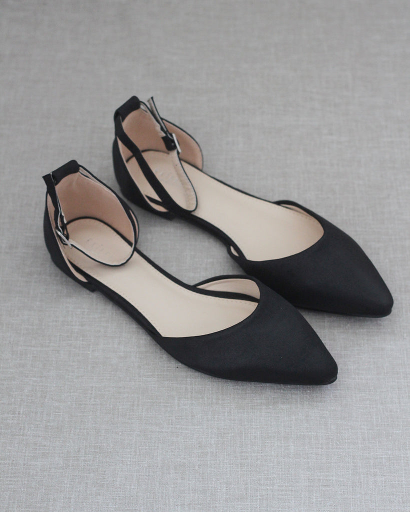 black evening shoes flats