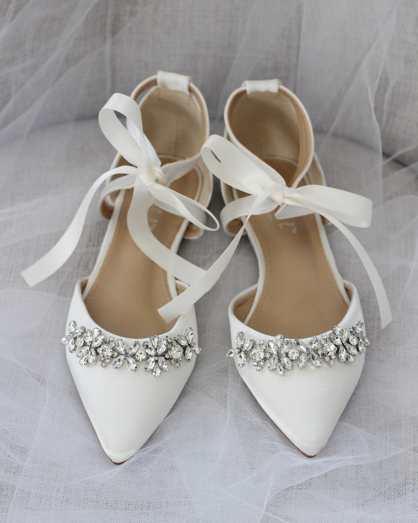 ivory pointed toe flats