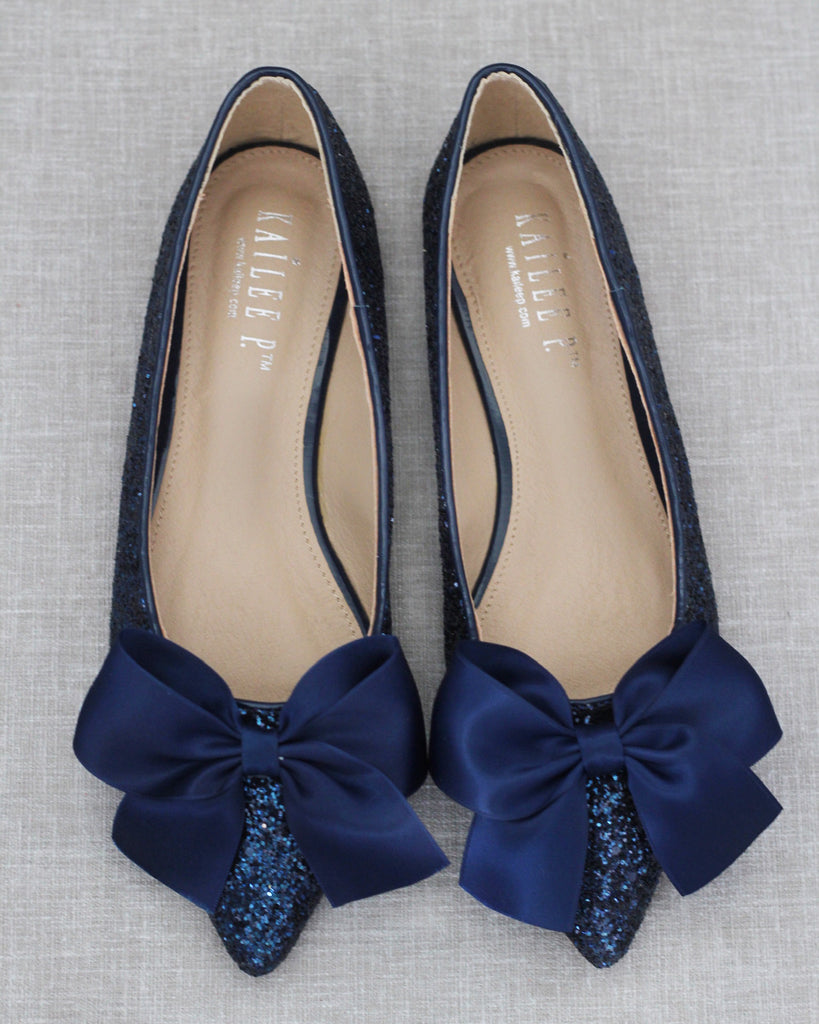 navy pointed flats