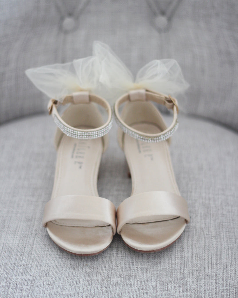 champagne block heels