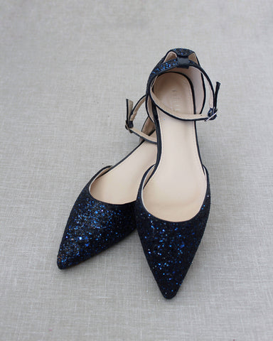 navy blue sparkle shoes