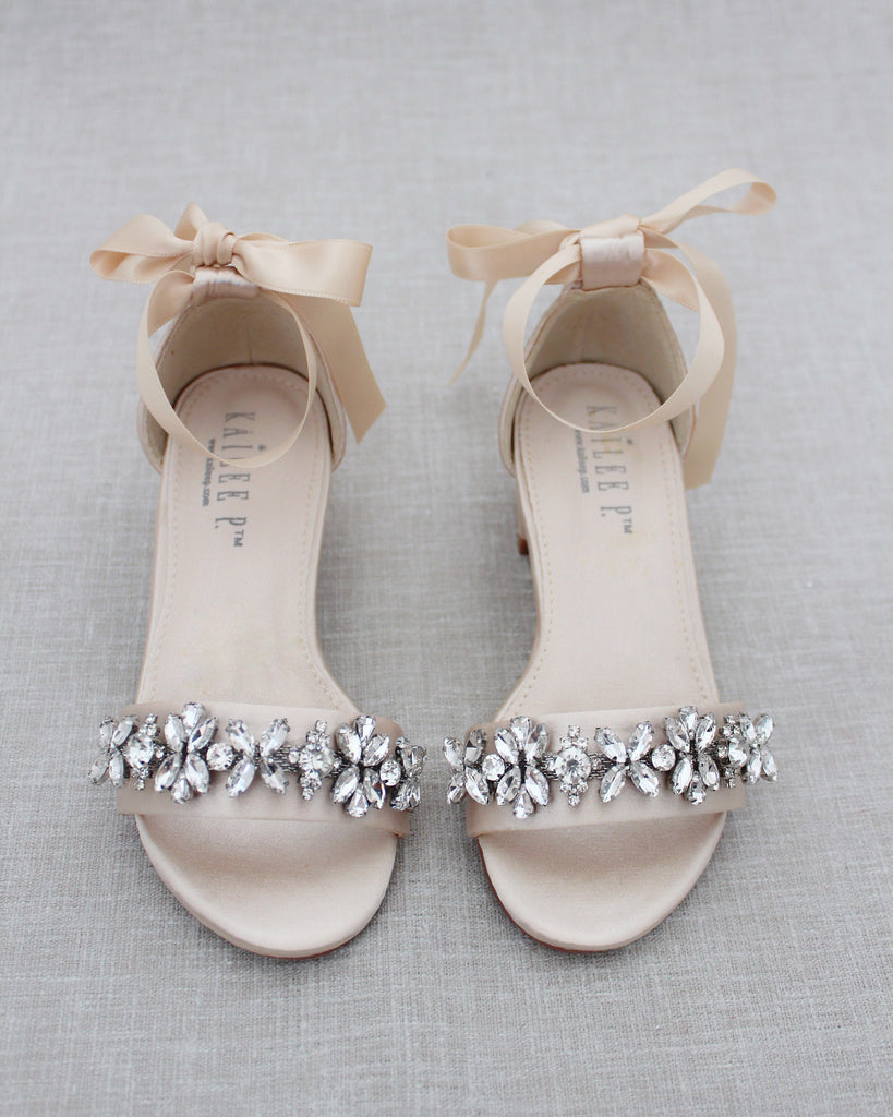 champagne shoes block heel