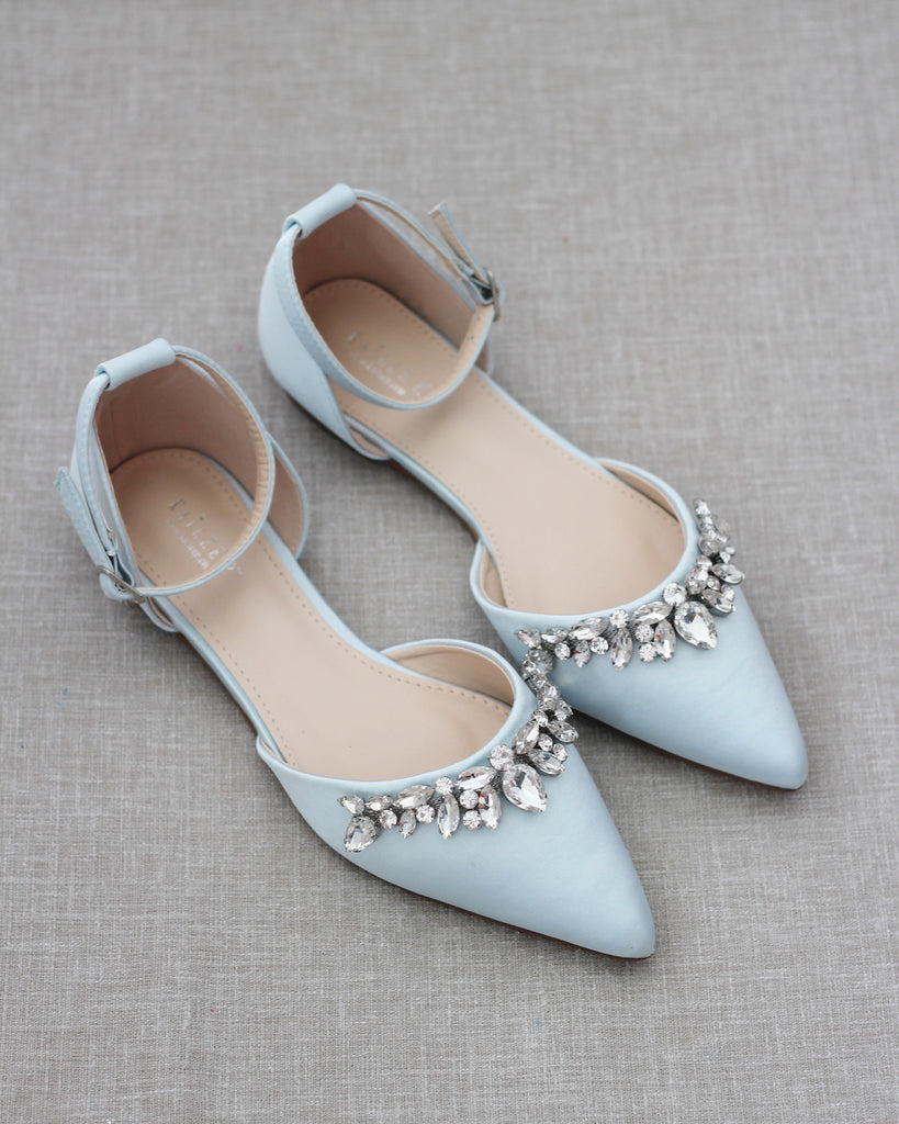 light blue satin shoes