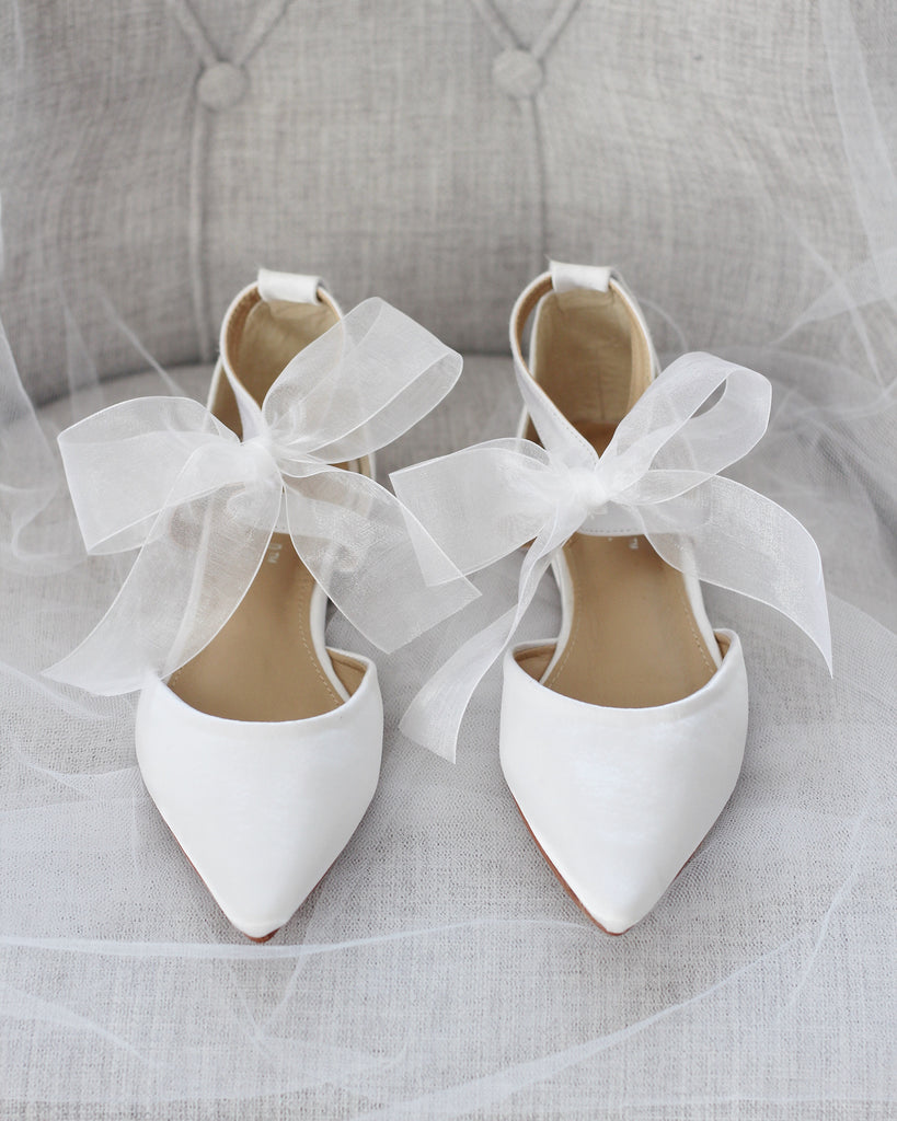 white pointed toe flats cheap online