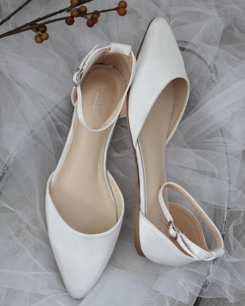 white satin heels with ankle strap