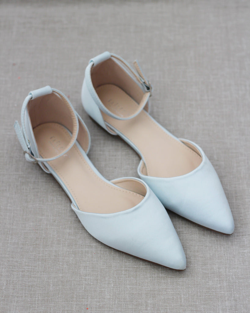 blue pointy flats