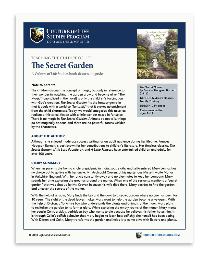 Book Discussion Guide The Secret Garden By Frances Hodgson