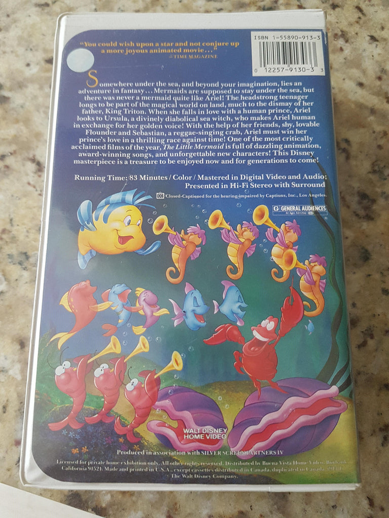 Disney's The Little Mermaid Banned Cover (VHS, 1990) Black Diamond ...