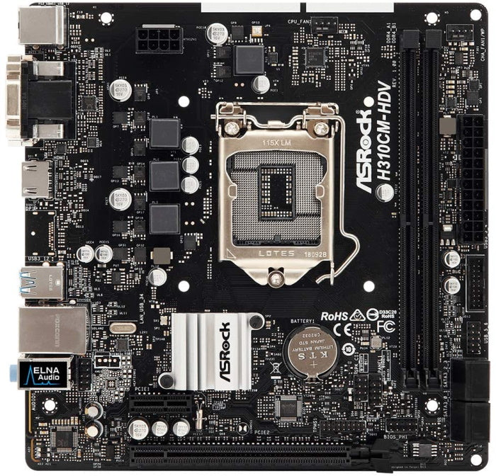 ASRock H310CM-HDV LGA1151/ Intel H310/ DDR4/ SATA3&USB3.1/ A&GbE/MicroATX Motherboard