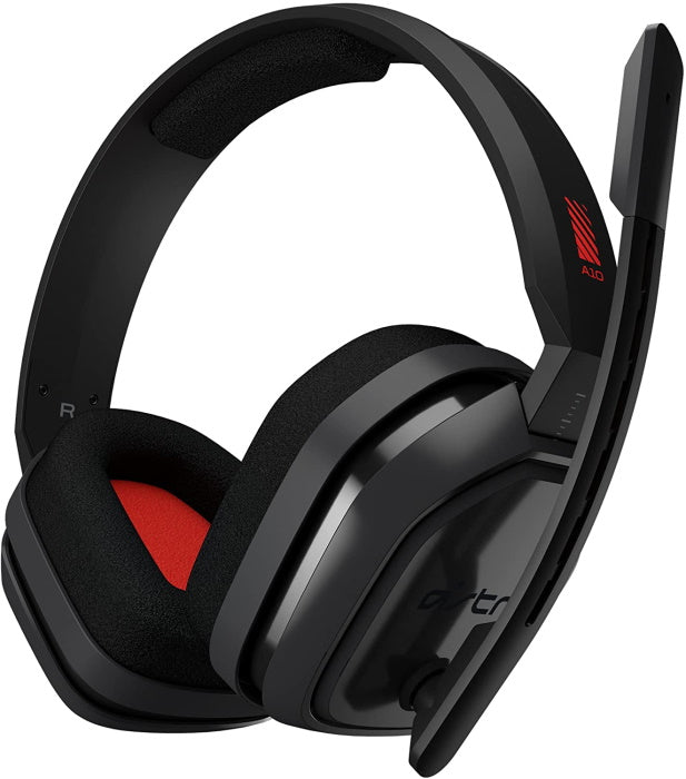 ASTRO Gaming A10 Headset - Wired 3.5mm and Boom Mic by Logitech - Eco-Friendly Packaging - Red/Black