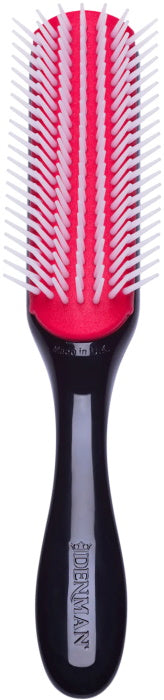 Denman D3 Original Styler 7 Row Nylon Bristles Hair Brush - Black/Red