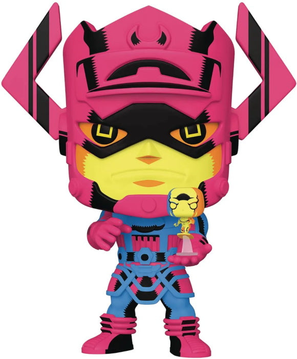 Funko POP! Marvel Fantastic Four: Galactus with Silver Surfer Vinyl Bobble-head - Black Light Version