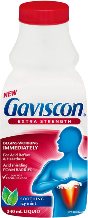 Gaviscon Liquid Extra Strength Antacid - Icy Mint - 340 mL