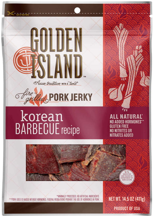 Golden Island Natural Style Pork Jerky - Korean Barbecue Recipe -  411 g / 14.5 Oz