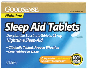 GoodSense Sleep Aid Tablets Doxylamine Succinate 25 mg - 32 Tablets