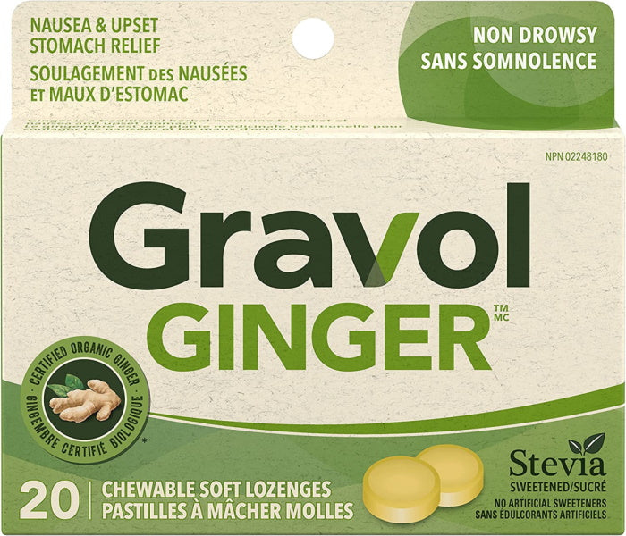 Gravol Ginger Chewable Lozenges - 20 Soft Lozenges