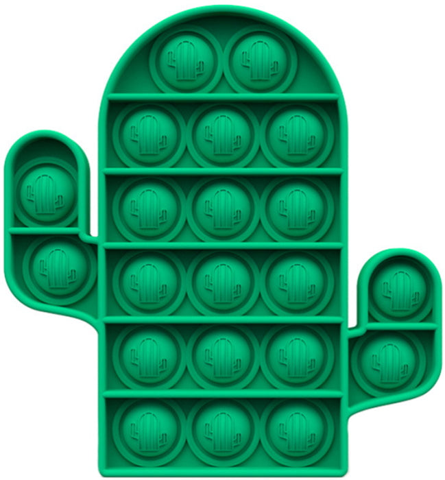 Green Cactus Push Pop Bubble Fidget Toy