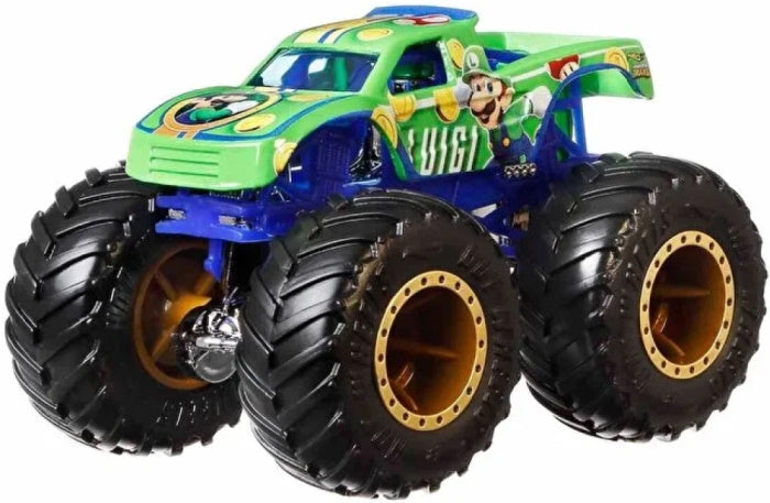 Hot Wheels Monster Trucks 1:64 Super Mario Themed Vehicle - Luigi