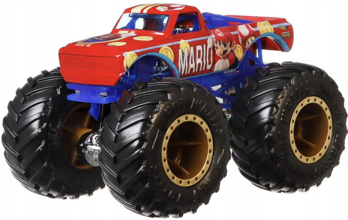 Hot Wheels Monster Trucks 1:64 Super Mario Themed Vehicle - Mario