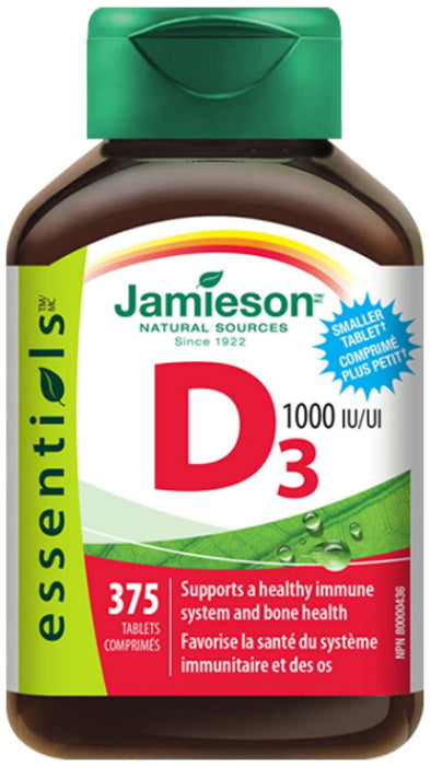 Jamieson Vitamin D3 1000 IU - 375 Tablets - 2 Pack