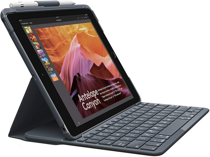 Logitech Slim Folio with Integrated Bluetooth Keyboard for iPad (5th and 6th Generation) - Black