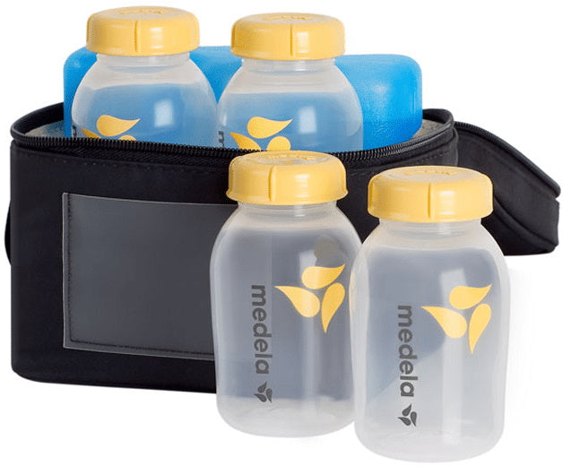 Medela Breast Milk Cooler Set with Bottles & Lids, Cooler and Ice Pack