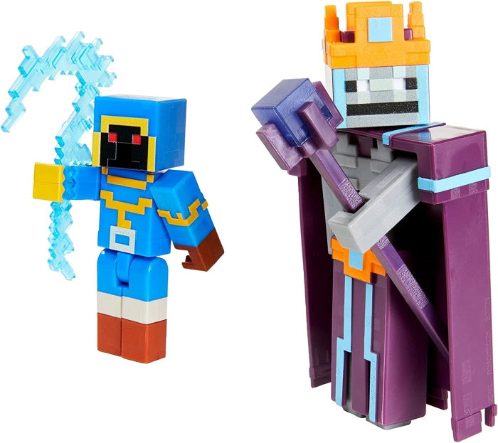 Minecraft Dungeons Stax vs Skeleton Necromancer Figures