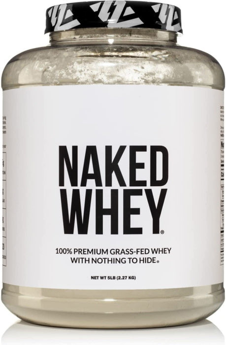 Naked Whey 100% Grass Fed Unflavored Whey Protein Powder - 76 Servings - 5 lbs / 2.27 Kg