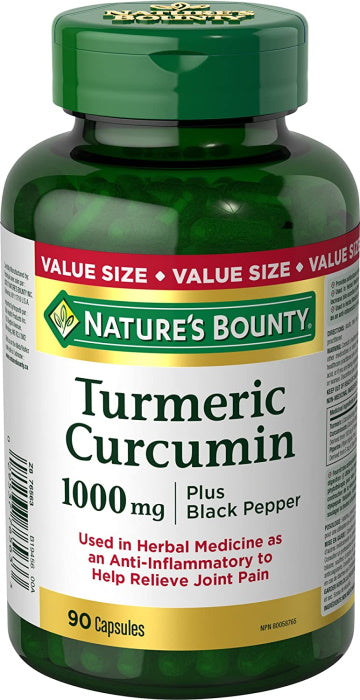 Nature's Bounty Turmeric Curcumin 1000mg Plus Black Pepper - 90 Capsules