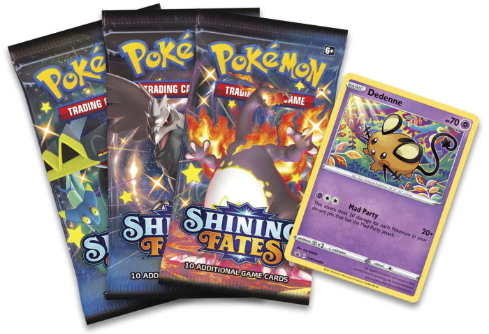 Pokemon TCG: Shining Fates Mad Party Pin Collection Box - Bunnelby/Polteageist/Dedenne/Galarian Mr. Rime