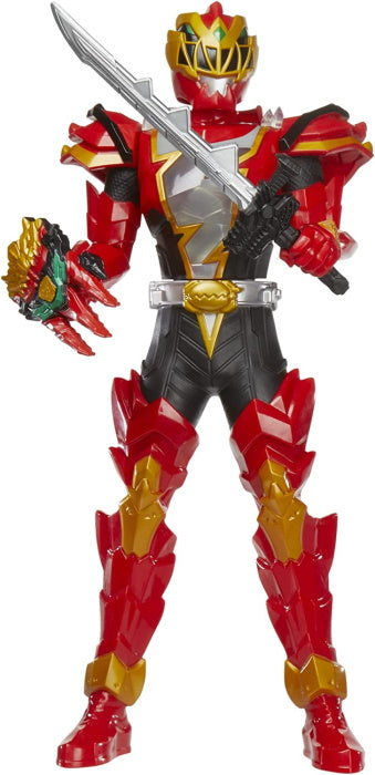 Power Rangers Dino Fury Spiral Strike Red Ranger 12-inch Scale Electronic Spinning and Light FX Action Figure