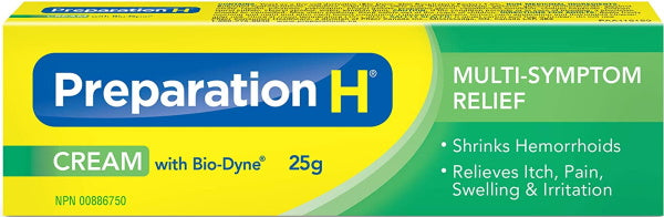 Preparation H Multi-Symptom Pain Relief Cream with Bio-Dyne - 25g - 3 Pack