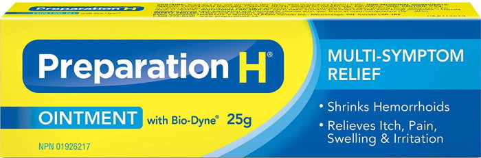 Preparation H Multi-Symptom Pain Relief Ointment with Bio-Dyne - 25g - 2 Pack