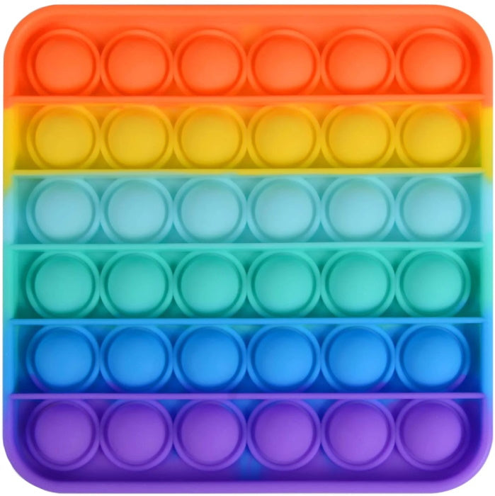 Rainbow Square Push Pop Bubble Fidget Toy