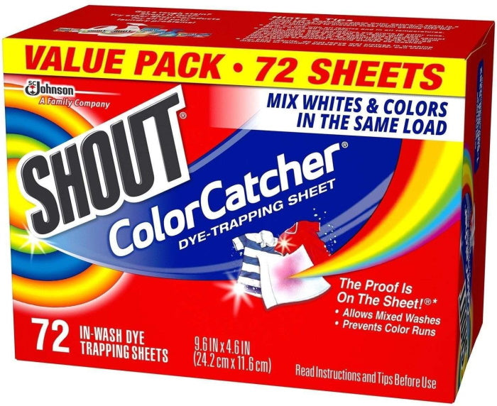 Shout Color Catcher Sheets for Laundry, Allow Mixed Washes, Prevent Color  Runs, and Maintain Original Color of Clothing, 72 Count