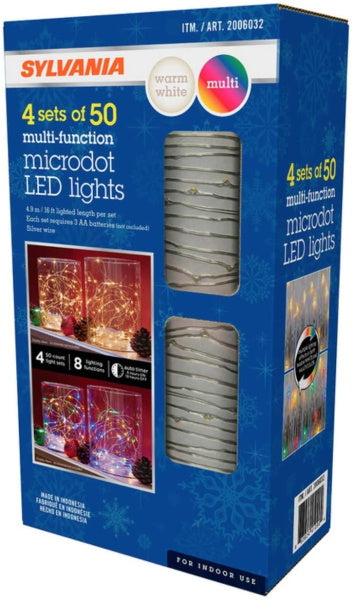 Sylvania Dual Color Microdot LED String Lights - 4 Sets of 50