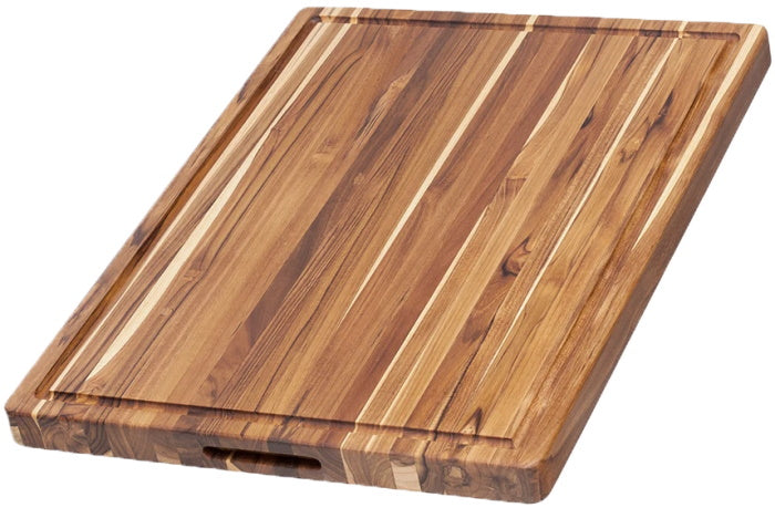 TeakHaus Edge Grain Teakwood Cutting Board with Hand Grips & Juice Canal