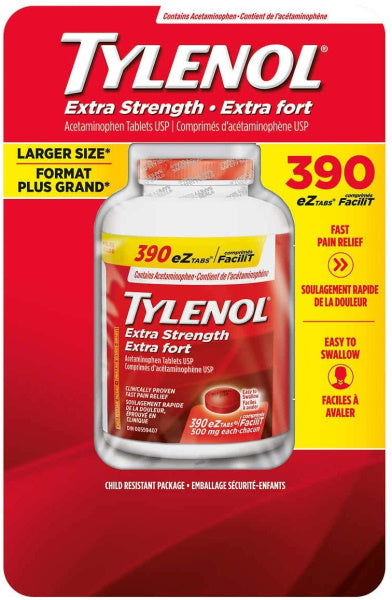 Tylenol Extra Strength 500mg eZtabs - 390 Tablets