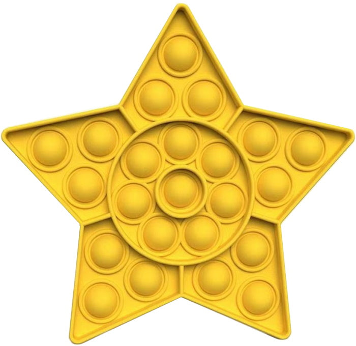 Yellow Star Push Pop Bubble Fidget Toy