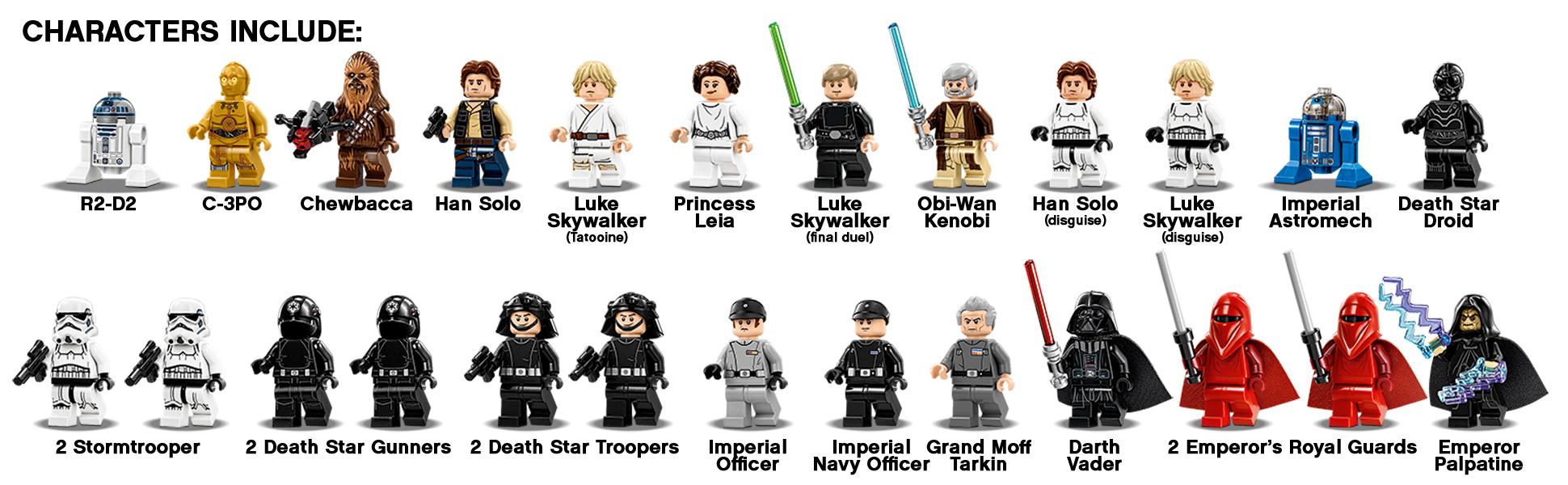 lego star wars death star characters