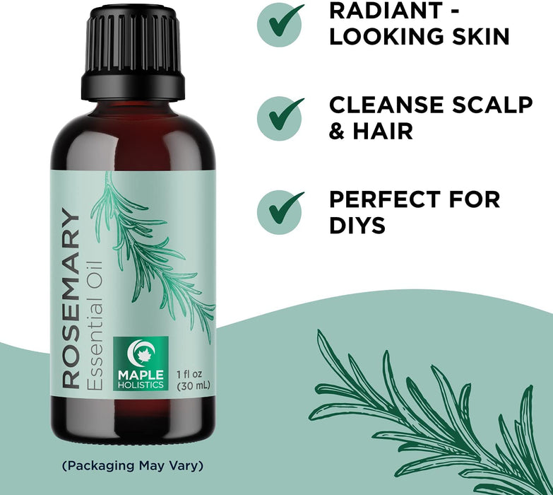 Maple Holistics Pure Rosemary Essential Oil 30ml 1 Fl Oz Essentia — Shopville 0460