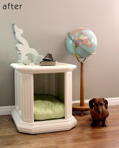 DIY Re-purposed Side Table Dog Bed